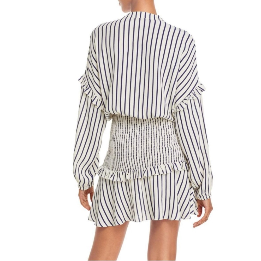 Aqua Cream and Navy Striped Mini Dress - Picture 3 of 11